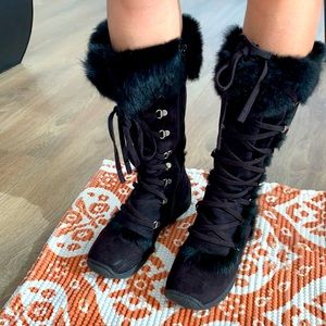 amanda smith tall winter boots with fur